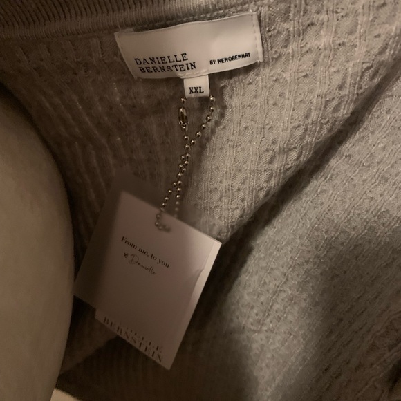 NWT Danielle Bernstein/We Wore What Cropped Tie Sweater, Mist gray, Size XXL - Picture 6 of 7